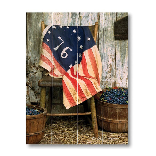 1776 Flag with Blueberries - Pallet Art