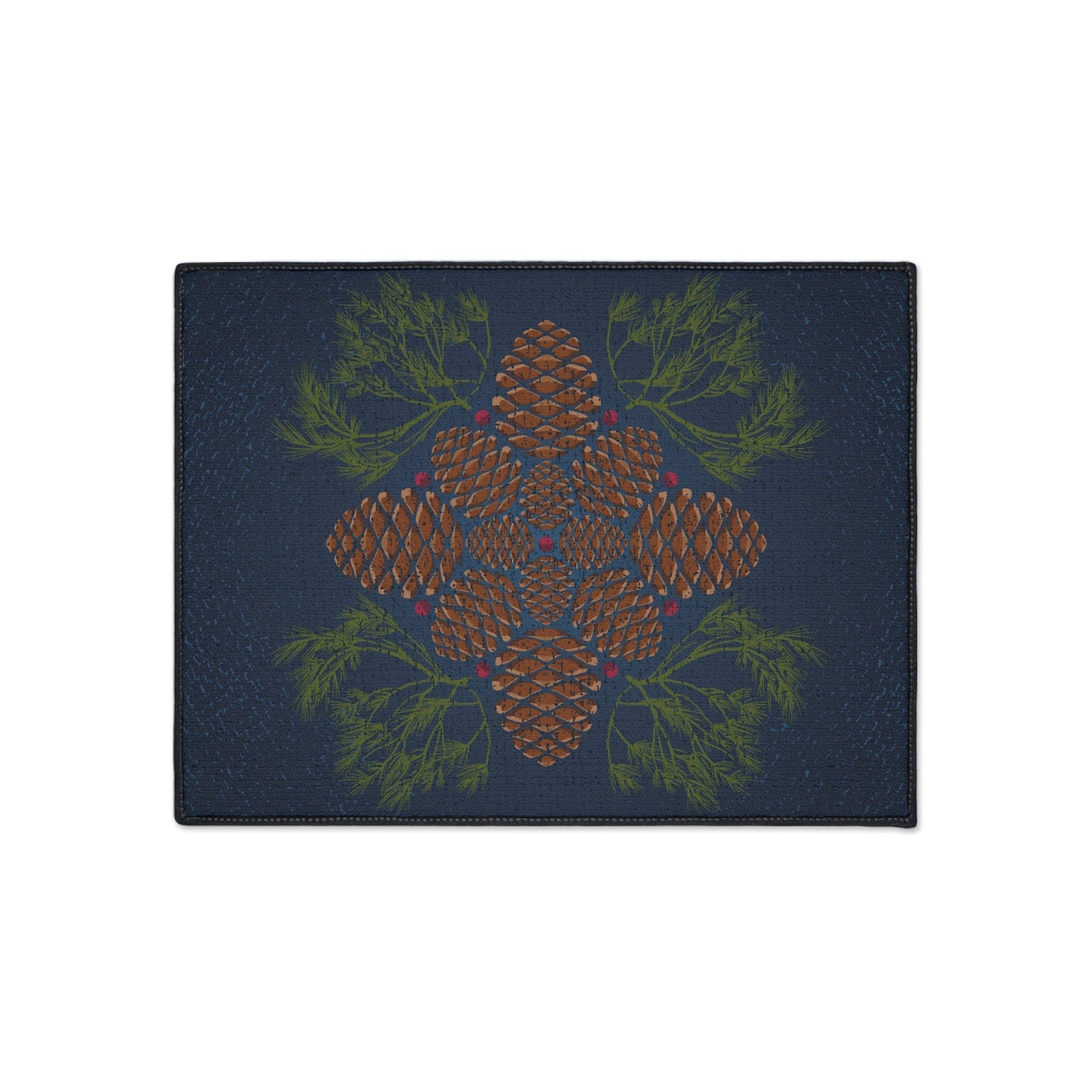 Blue Pinecone Non-Slip Rug