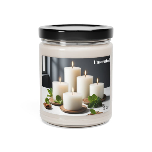Unscented Candle - 9oz | Natural Wax, Long-Burning, Lead-Free Wick, Reusable Glass Container