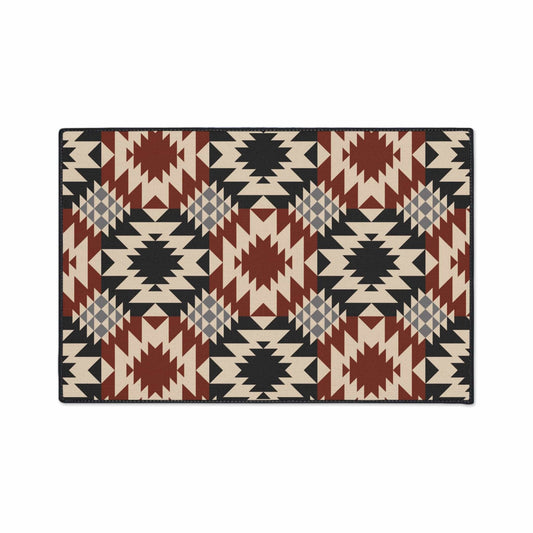 Red Black Southwest Non-Slip Rug