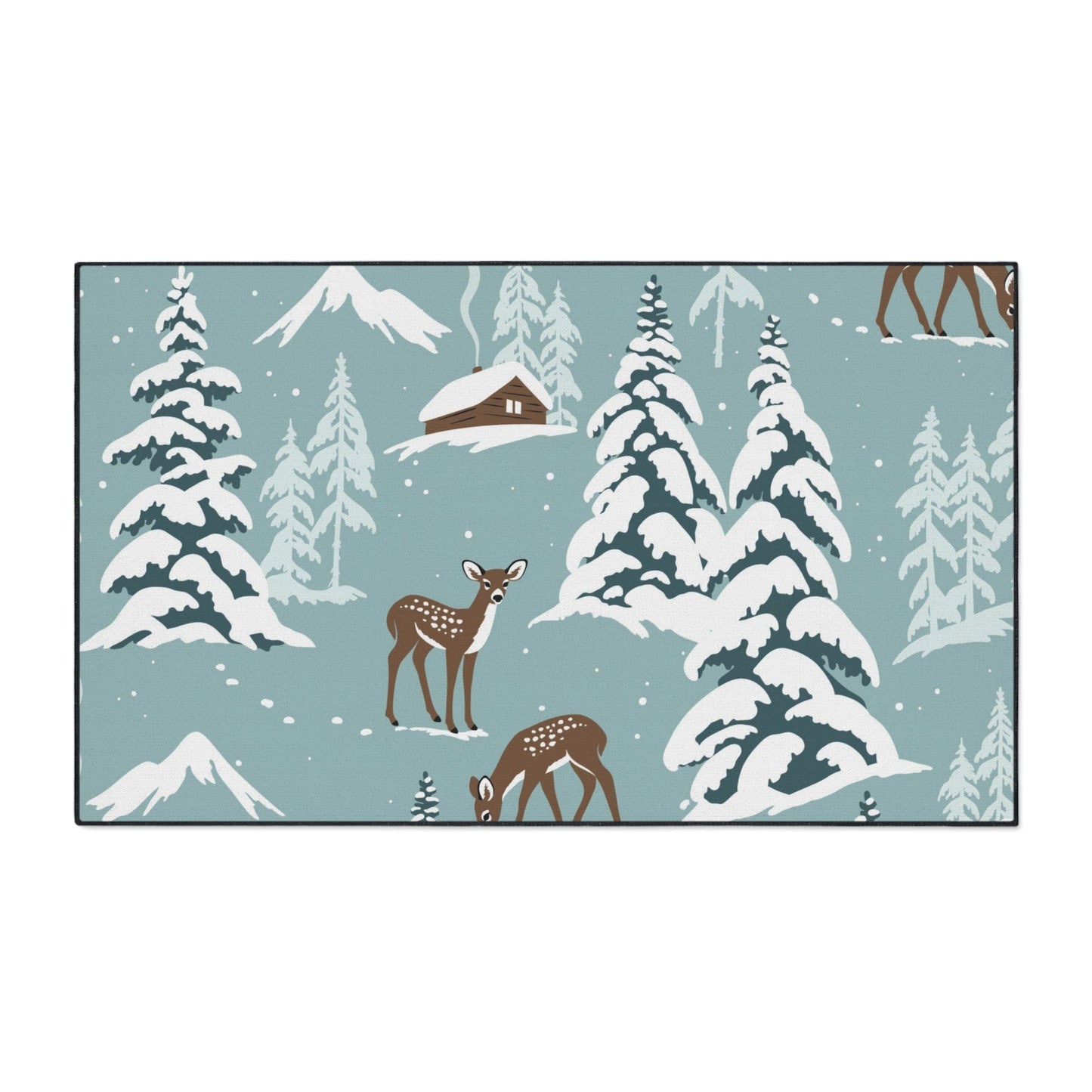 Winter in the hills Non-Slip Rug