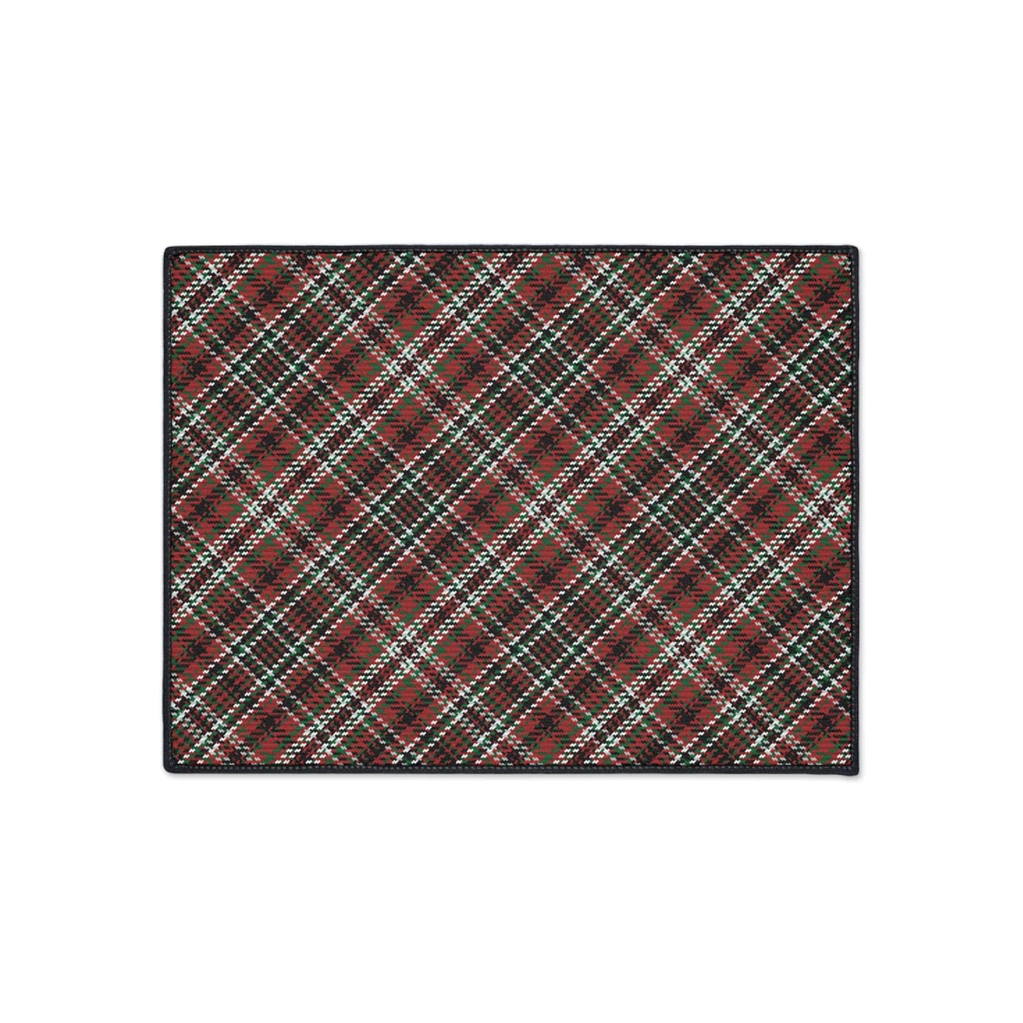 Red Green Scottish Tartan Plaid Non-Slip Rug