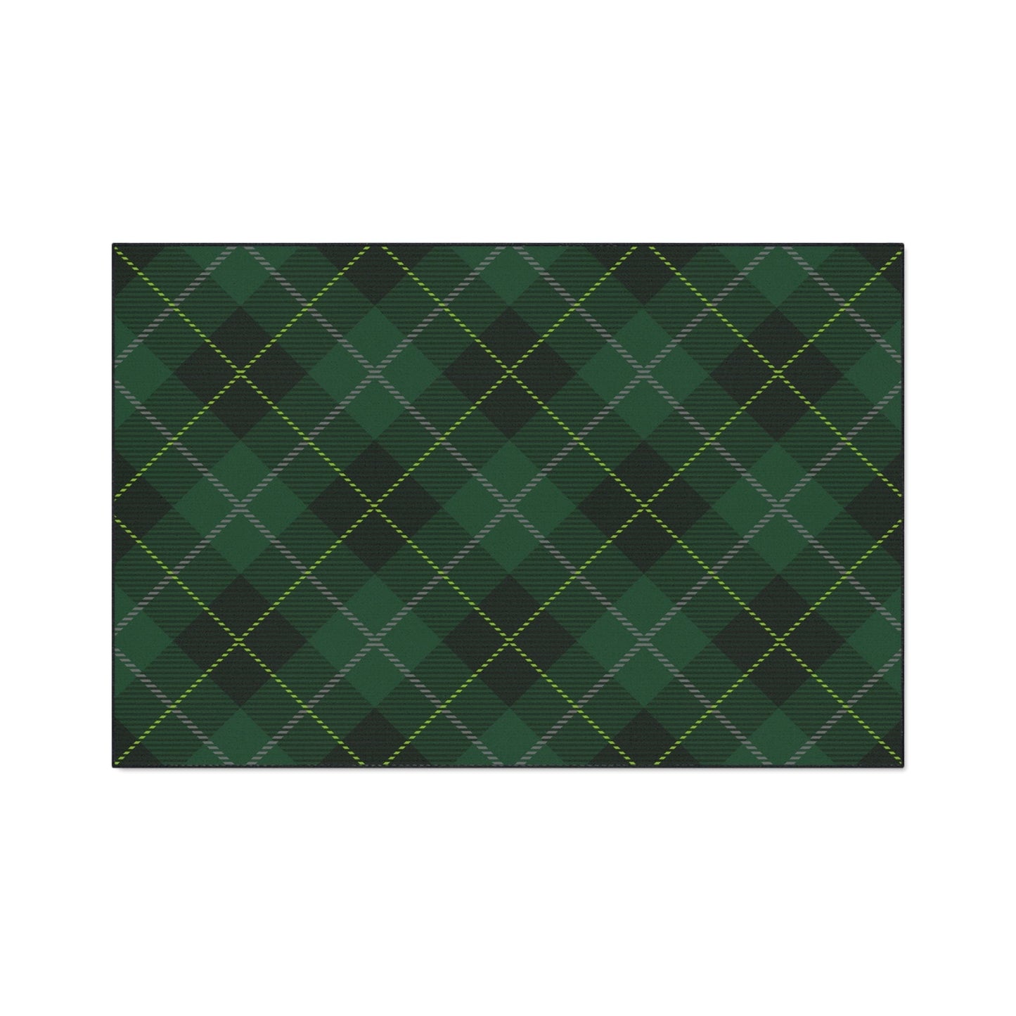 Green Tartan Non-Slip Rug