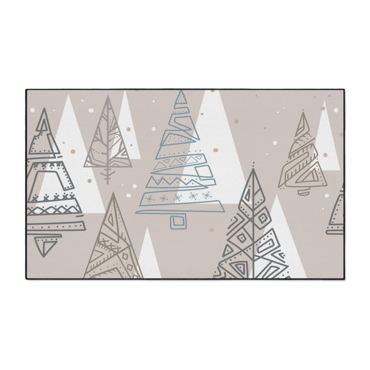 Geometric Forest Non-Slip Rug