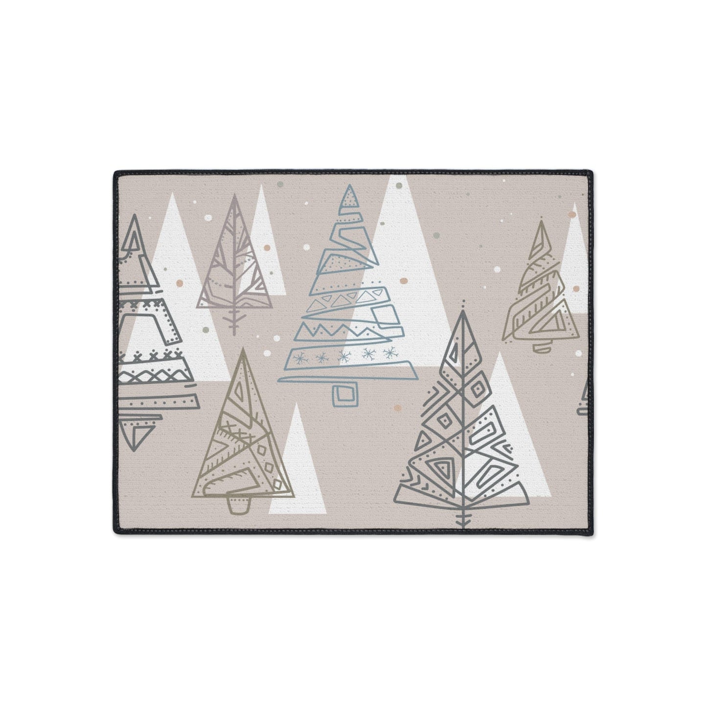 Geometric Forest Non-Slip Rug