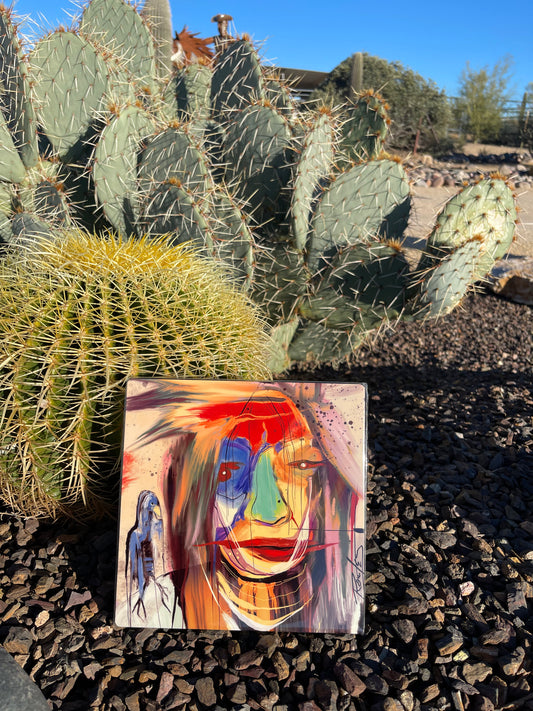 Rick Rowely 8”-8” hand painted local artist painting