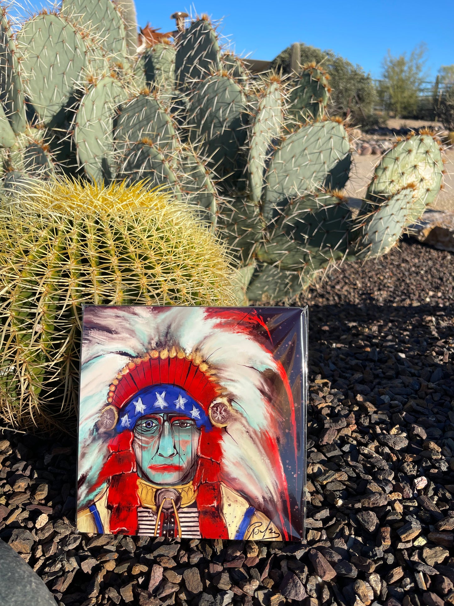 Rick Rowely 8”-8” hand painted local artist painting