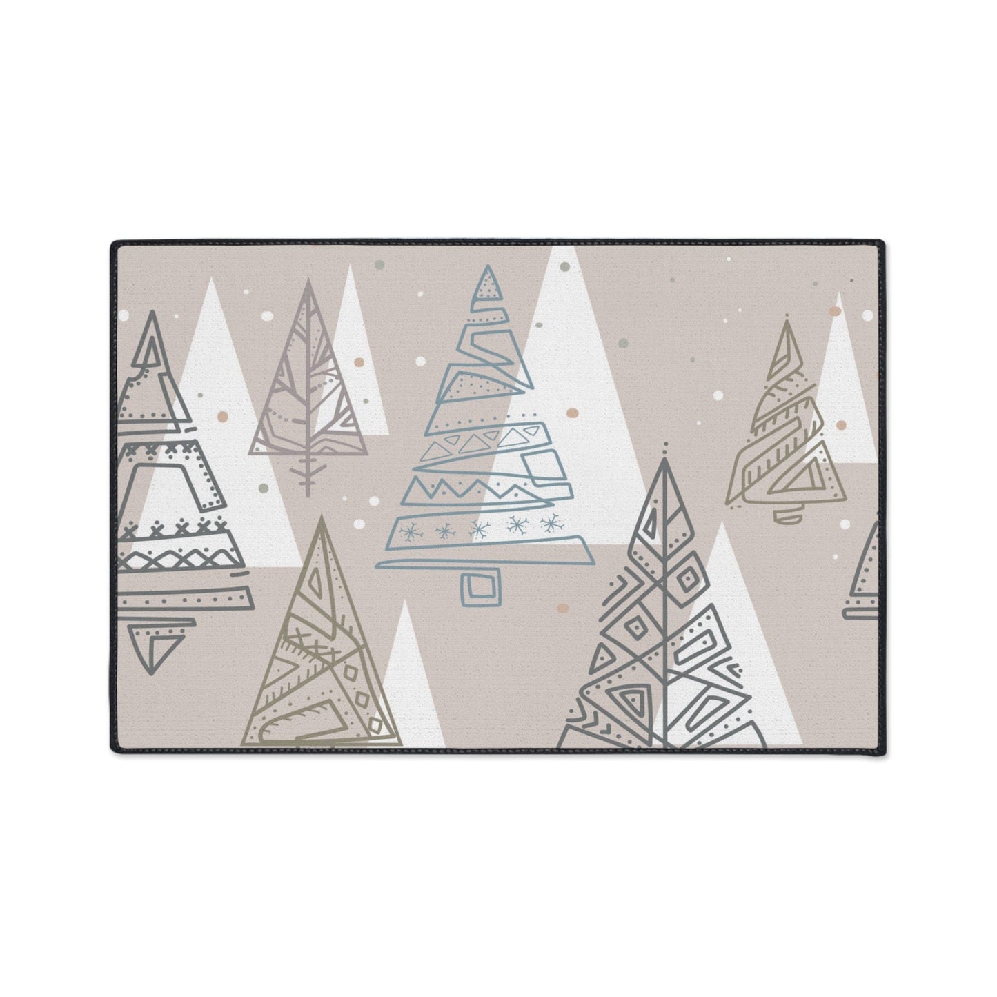 Geometric Forest Non-Slip Rug