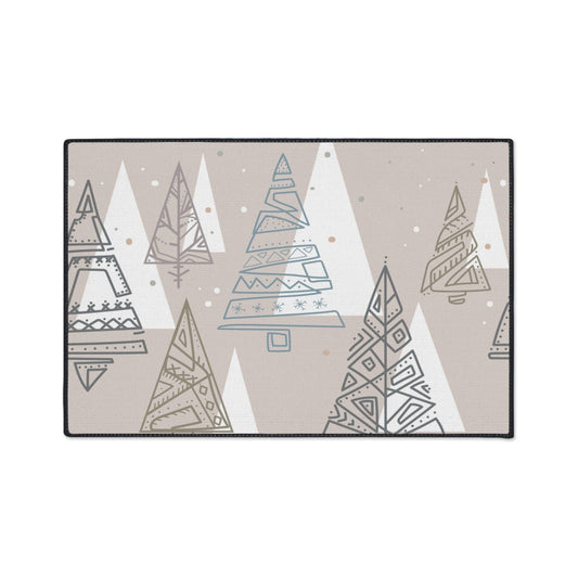 Geometric Forest Non-Slip Rug