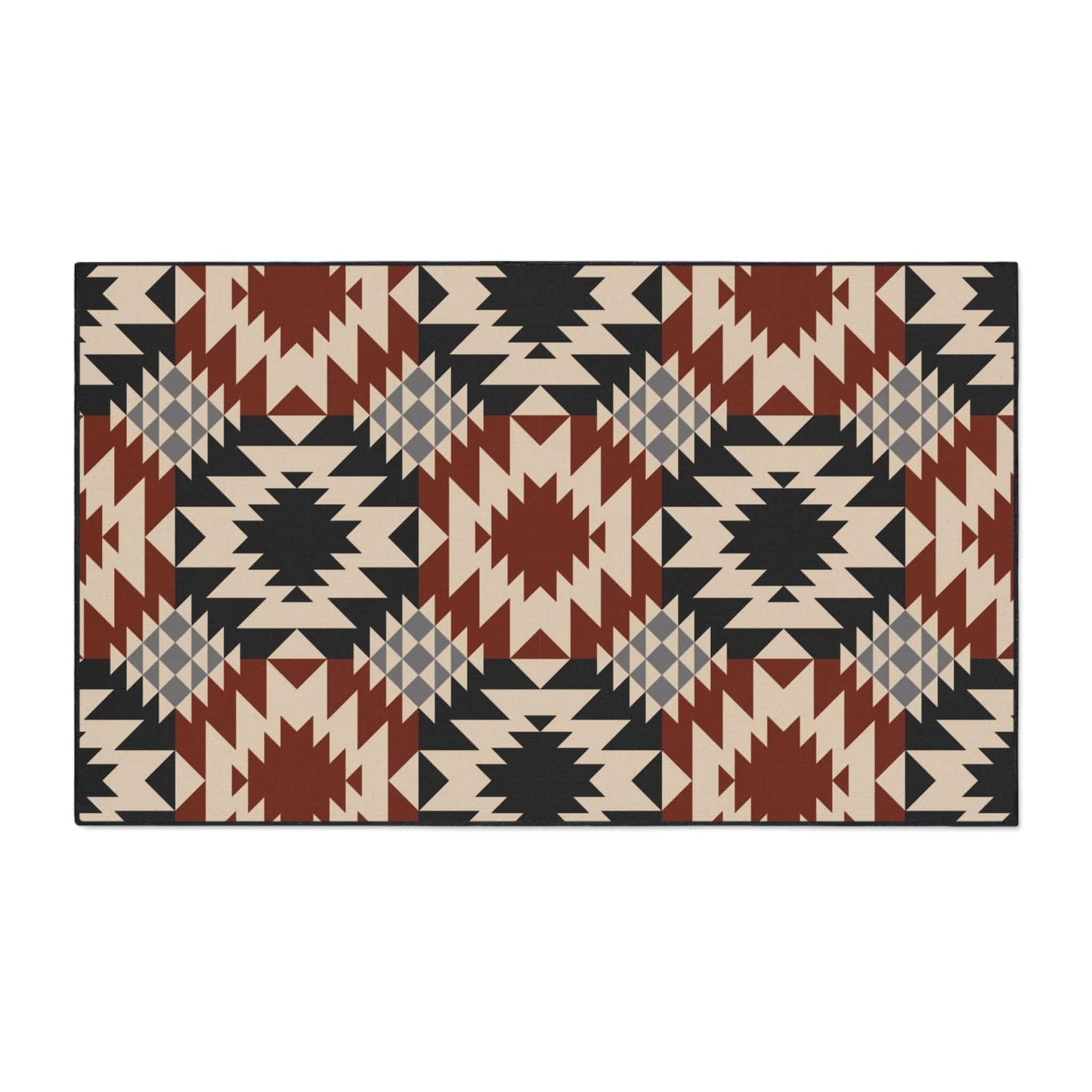 Red Black Southwest Non-Slip Rug