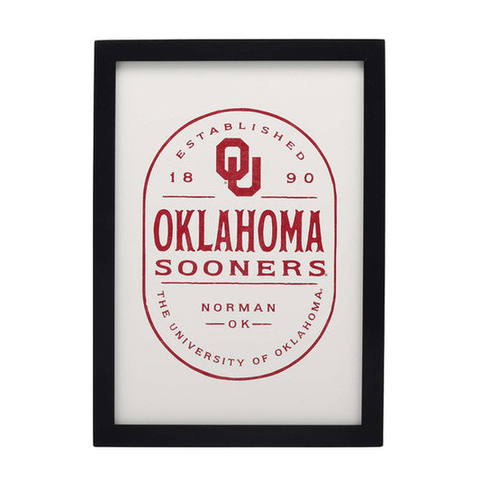 University of Oklahoma Badge Framed Wood Wall Decor