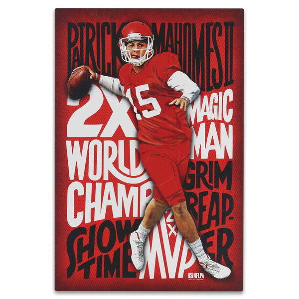 Kansas City Chiefs Patrick Mahomes Magic Man World Champ Tile Metal Sign