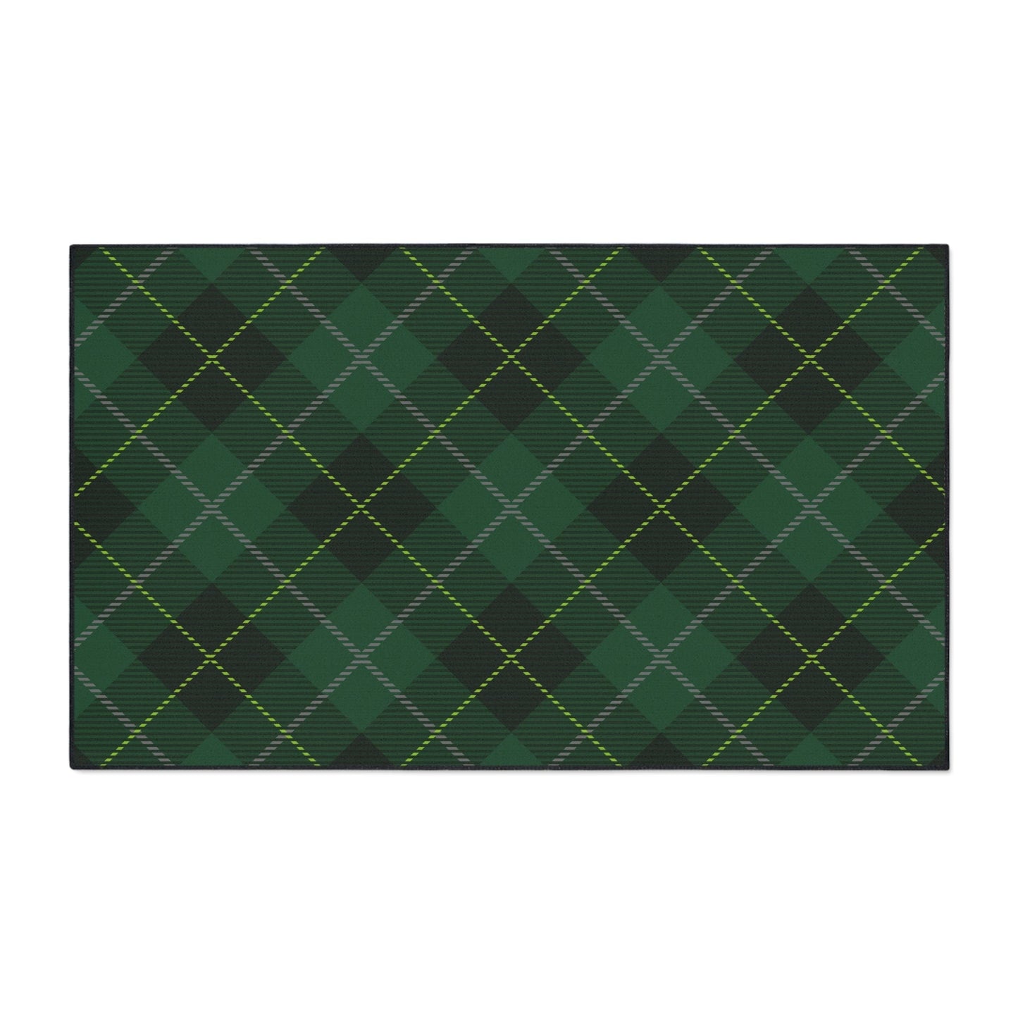 Green Tartan Non-Slip Rug