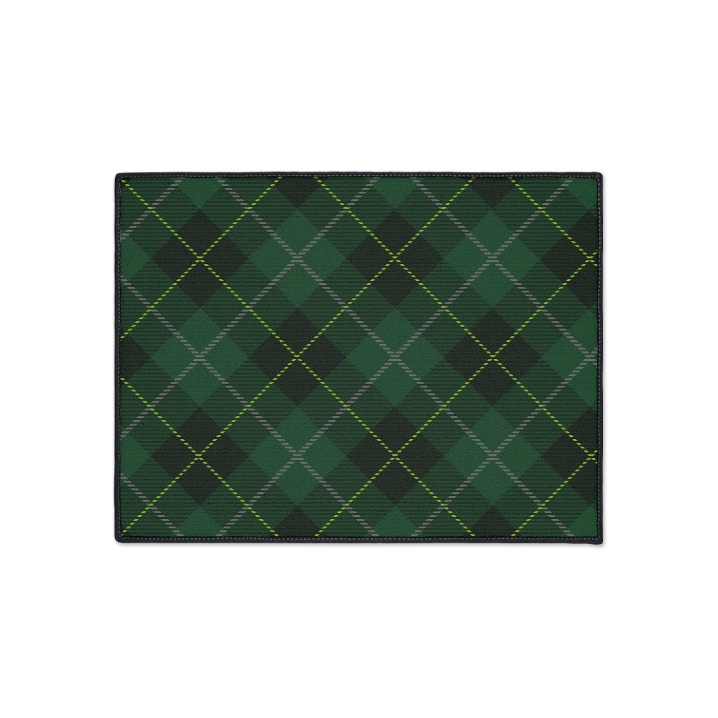 Green Tartan Non-Slip Rug