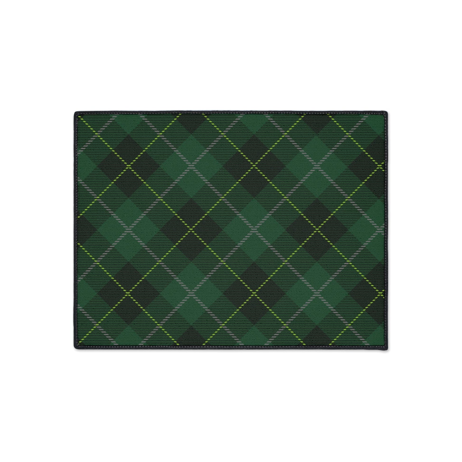 Green Tartan Non-Slip Rug