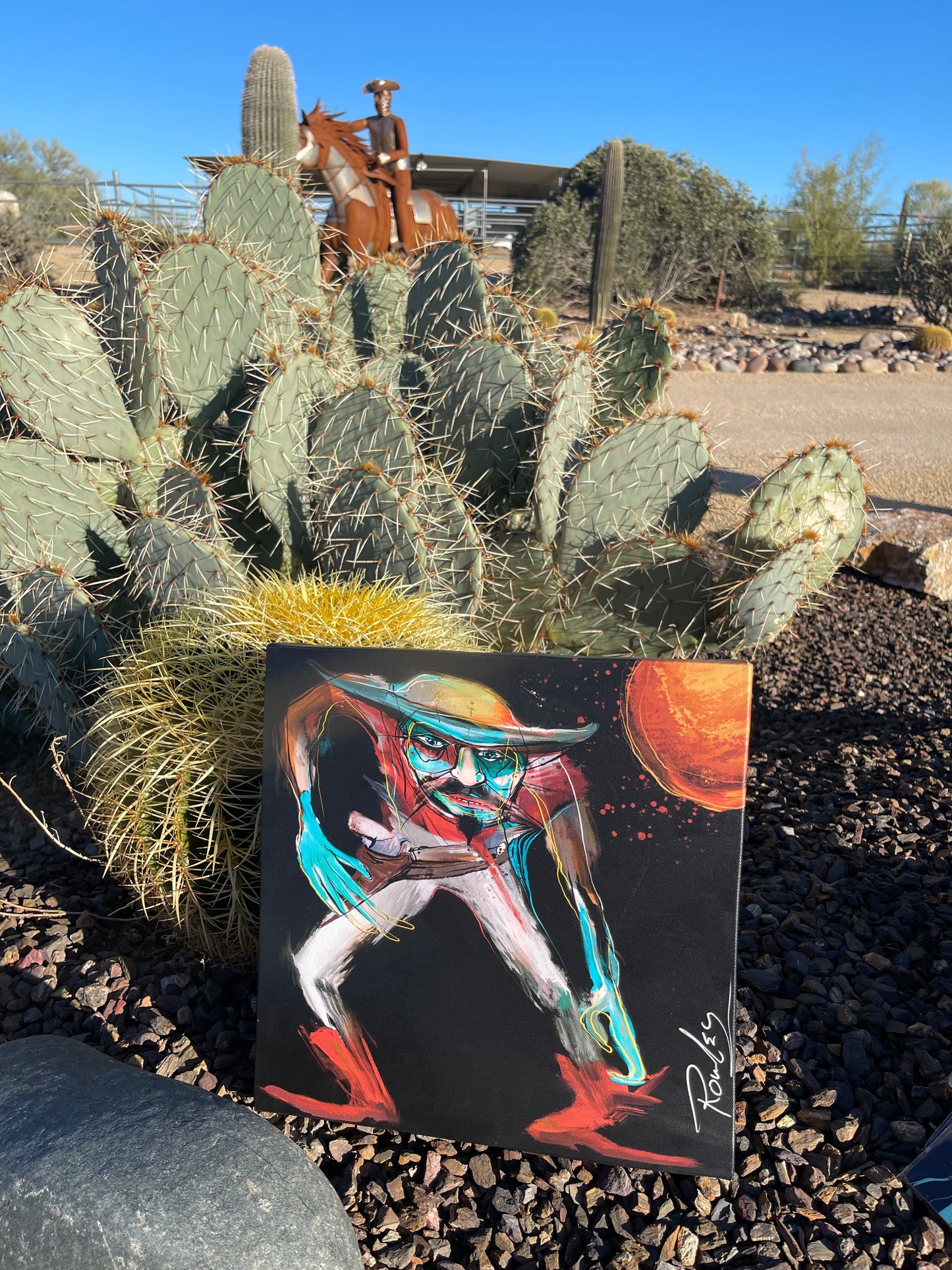 Rick Rowely 12”-12” hand painted local artist painting