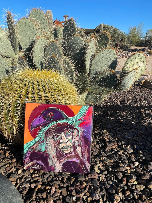 Rick Rowely 8”-8” hand painted local artist painting