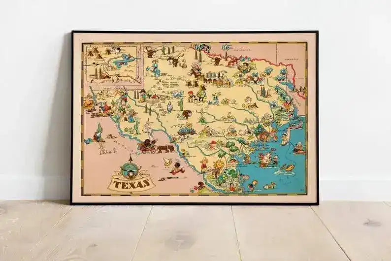 Texas Map Print| Fine Art Prints