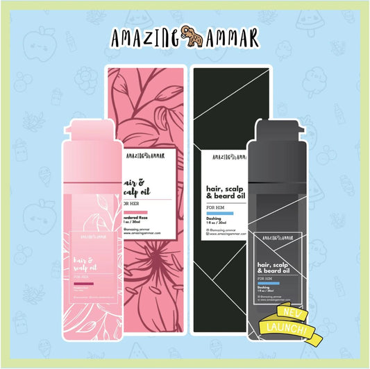 Amazing Ammar, Hair & Scalp Oil, For Her, Powdered Rose, 30 ml