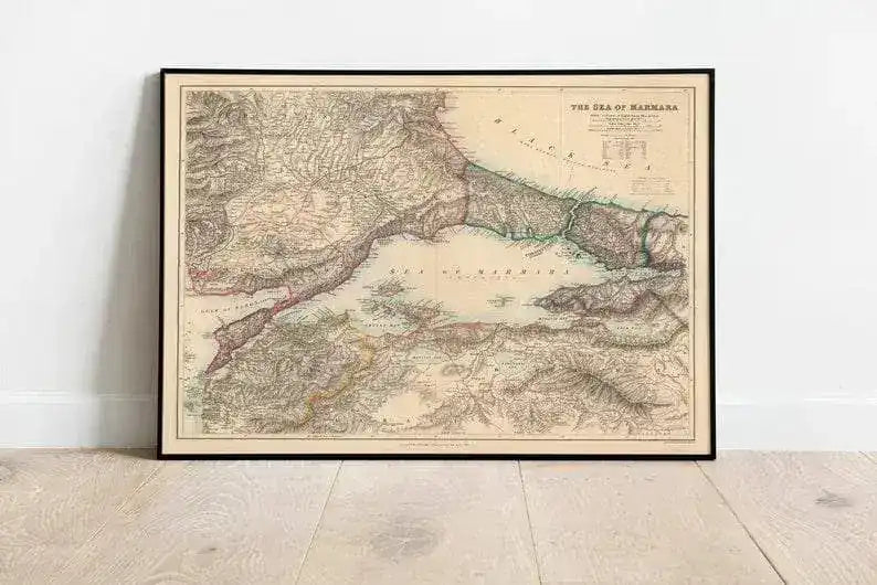 Bosphorus Map Print| Fine Art Prints| 1876 Bosphorus Map