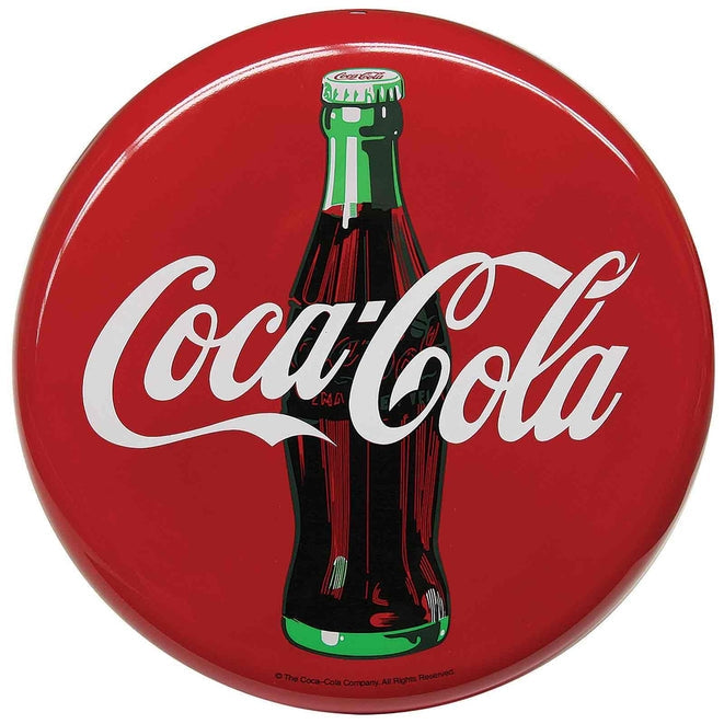 Coca Cola Red Disc Icon Painted Steel Sign