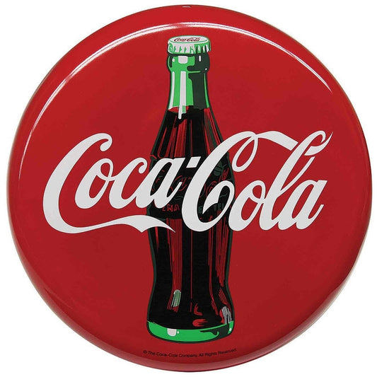 Coca Cola Red Disc Icon Painted Steel Sign