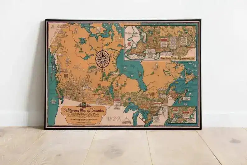 Pictorial Map of Canada| Literary Map of Canada