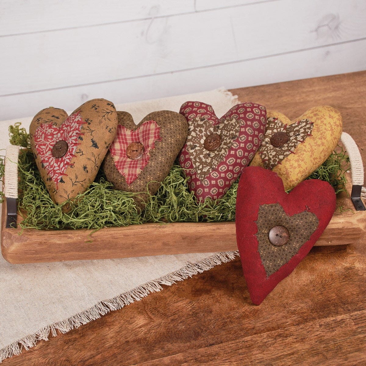 Fabric Hearts - Set of 5