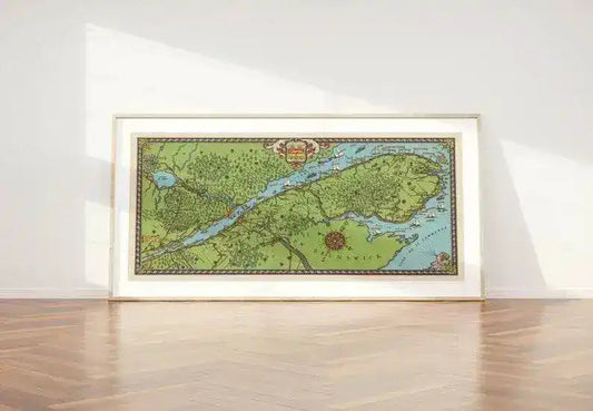 Gaspe City Map Wall Print| Framed Map Wall Decor