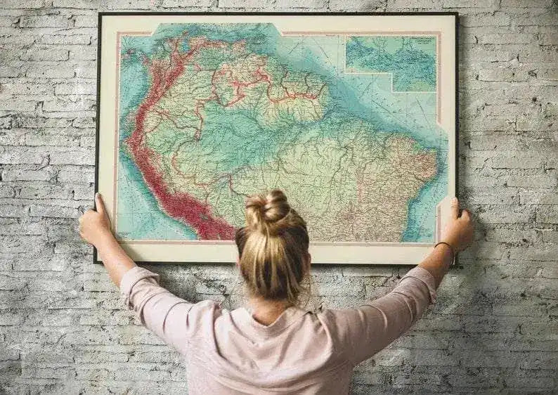 Geographical Map of Northern South America| Map Wall Decor