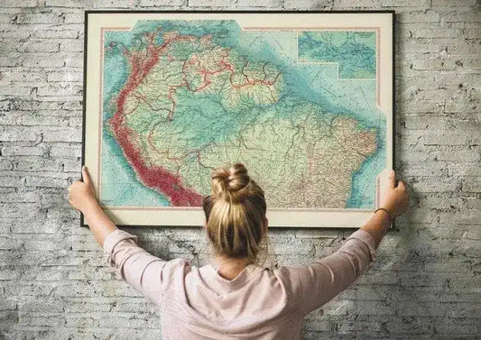 Geographical Map of Northern South America| Map Wall Decor