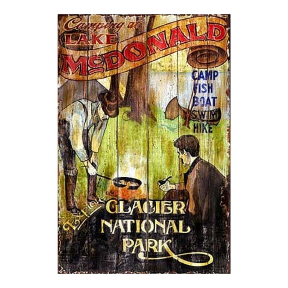 Lake McDonald Customizable Vintage Sign