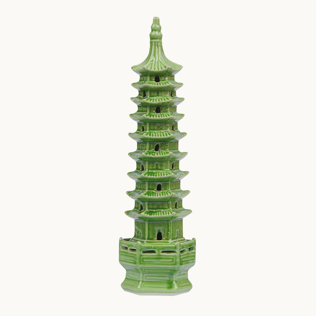 Green ceramic pagoda