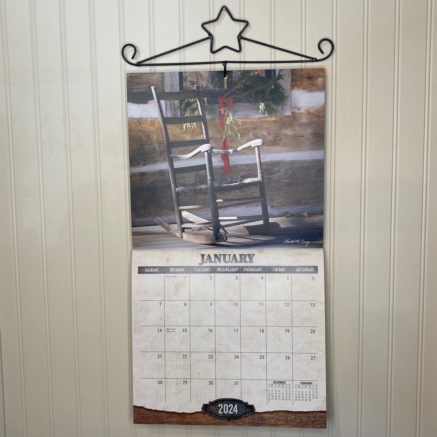 Primitive Country Wall Calendar and Hanger Set - A Primitive Past by of Purpose & Spirit 2024
