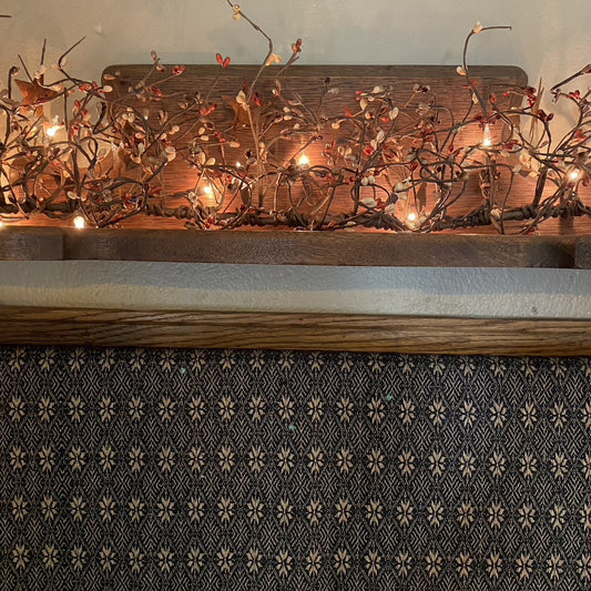 Lighted Pumpkin Spice Pip Berry and Star Garland 40"