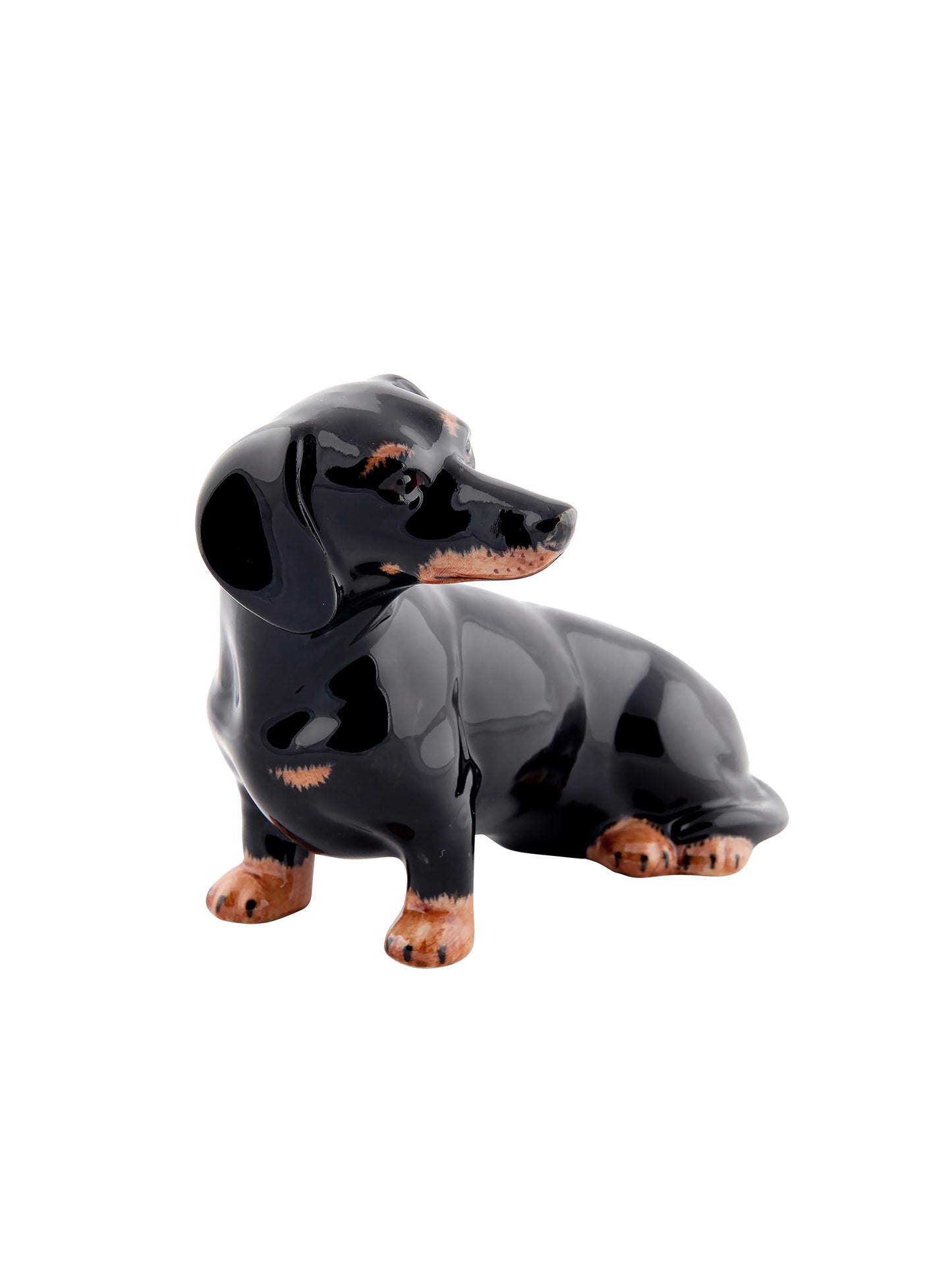 Quail Ceramics Black and Tan Dachshund Money Box