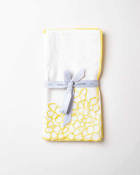 Set of 2 Hydrangea Dinner Napkins/Citrus