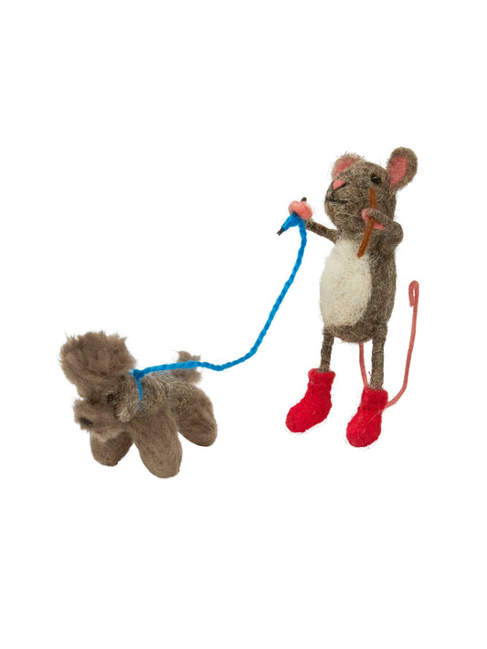 Sew Heart Felt Poodle Dog Walking Mouse