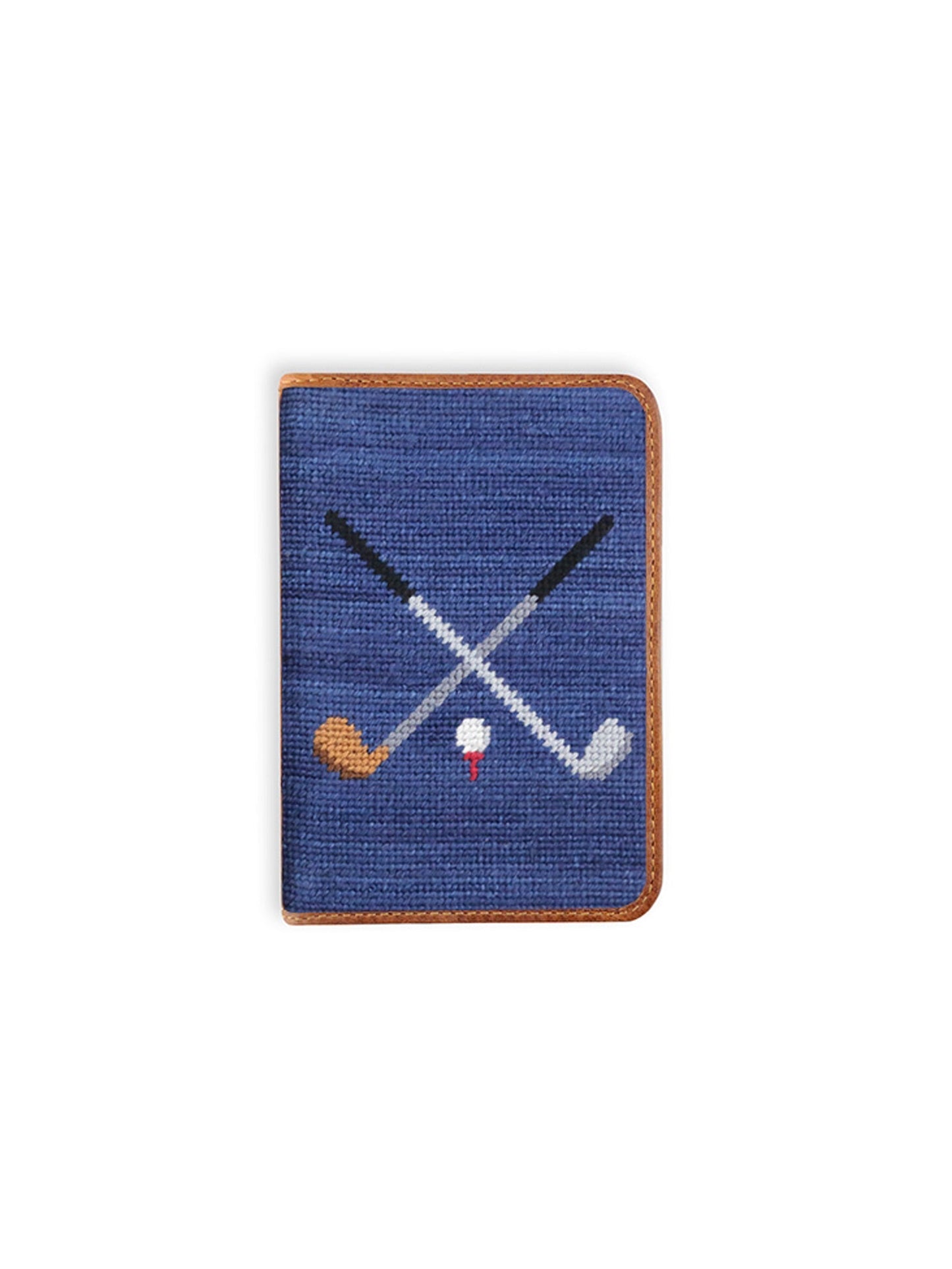 Smathers & Branson Needlepoint Golf Scorecard Holder Crossed Golf Clubs Weston Table