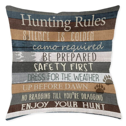 Sportsman Rules Woven Decorative Pillow