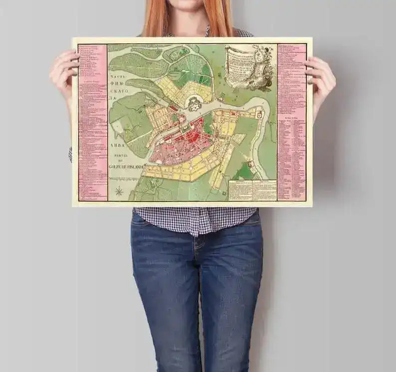 St Petersburg City Map Wall Decor Poster Print