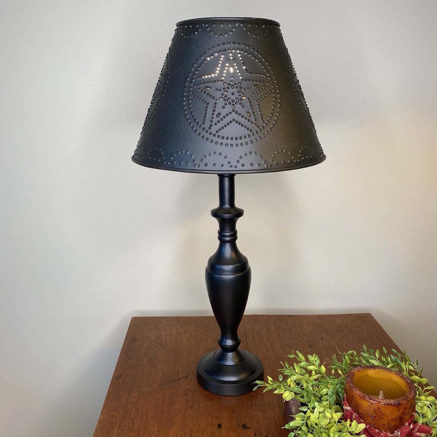 Stonecreek Black Lamp with Black Star Metal Shade