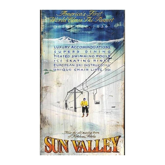 Sun Valley Chair Lift Customizable Vintage Sign