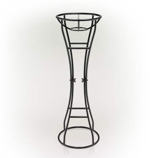 24" Tall Indoor/Outdoor Metal Gazing Globe Display Stand, Black