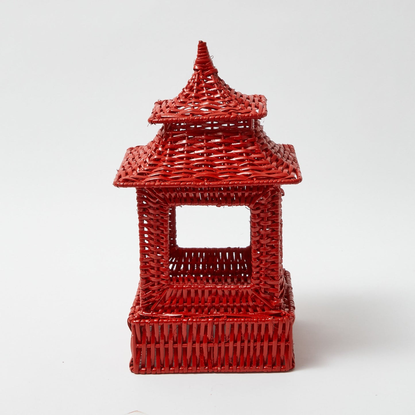 Berry Red Rattan Pagoda Lantern