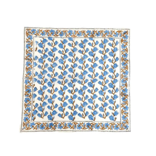 Blue Aiya Hand Block Printed Cotton Napkins