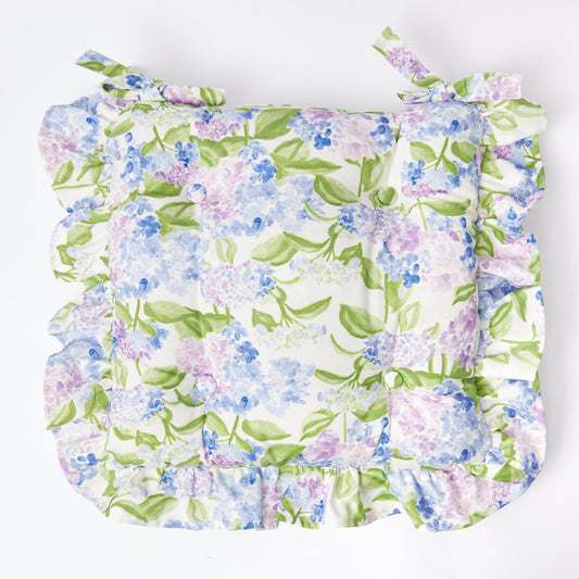 Blue Hydrangea Seat Pad Cushion
