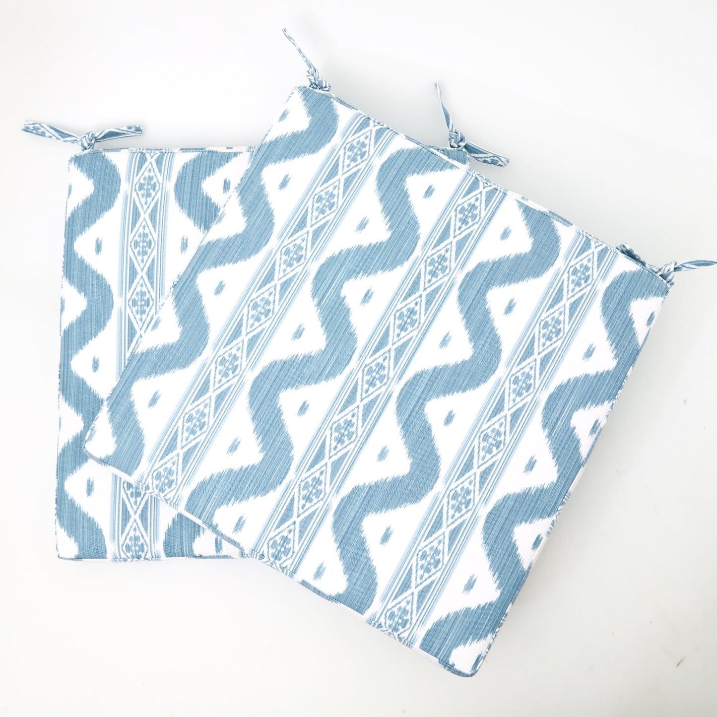 Blue Ikat Seat Pad Cushion