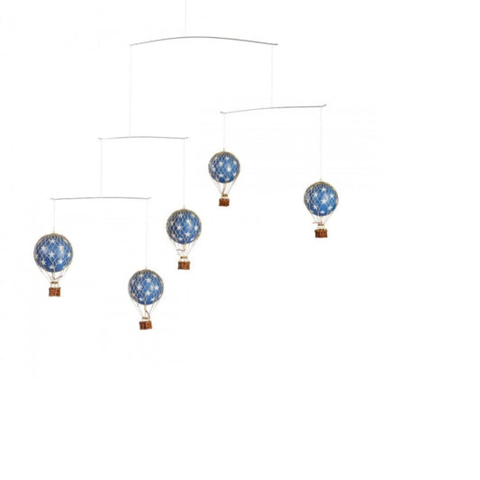 Children's 5 Blue Star Hot Air Balloons Hanging Mobile