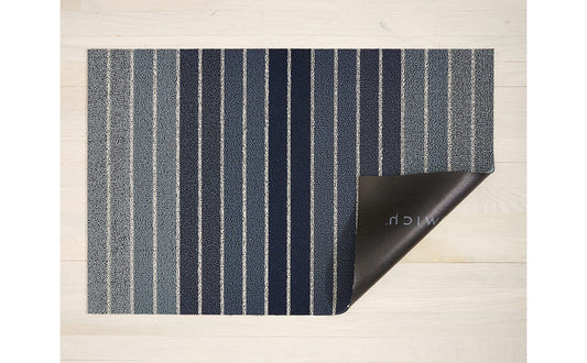Block Stripe Shag Mats | Denim